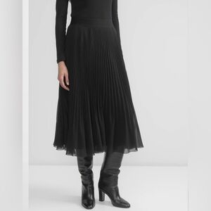 Aritzia Wilfred Black Pleated Chiffon Skirt